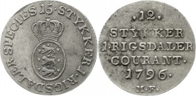 Ausländische Münzen und Medaillen Dänemark Christian VII., 1766-1808
1/15 Speciedaler 1796 MF, Altona. sehr schön/vorzüglich