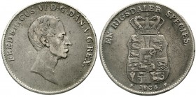 Ausländische Münzen und Medaillen Dänemark Frederik VI., 1808-1839
Speciesdaler 1834 FF. schön/sehr schön, kl. Kratzer