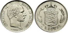 Ausländische Münzen und Medaillen Dänemark Christian IX., 1863-1906
2 Kroner 1876 CS. fast Stempelglanz, Prachtexemplar