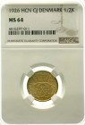 Ausländische Münzen und Medaillen Dänemark Christian X., 1912-1947
1/2 Krone 1925. NGC Grading MS 64 (auf dem Slab fälschlich als "1926" beschrieben)...