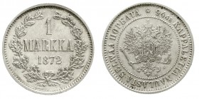 Ausländische Münzen und Medaillen Finnland Alexander II. von Rußland, 1855-1881
Markkaa 1872 S. vorzüglich, kl. Randfehler