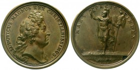 Ausländische Münzen und Medaillen Frankreich Ludwig XIV., 1643-1715
Bronzemedaille 1678 von Mauger, auf die Schlacht bei St.-Denis. 40 mm.
vorzüglic...