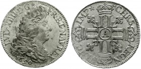 Ausländische Münzen und Medaillen Frankreich Ludwig XIV., 1643-1715
1/2 Ecu aux 8 L 1690 A, Paris. fast vorzüglich