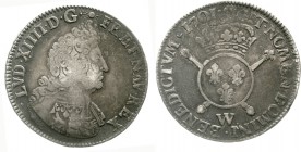 Ausländische Münzen und Medaillen Frankreich Ludwig XIV., 1643-1715
Ecu aux insignes 1701 W, Lille. Überprägespuren, erhabene Randschrift. 26,97 g.
...