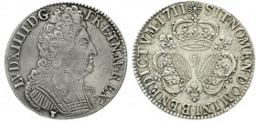 Ausländische Münzen und Medaillen Frankreich Ludwig XIV., 1643-1715
Ecu aux 3 couronnes 1711, Mzz. 9, Rennes. sehr schön, kl. Kratzer