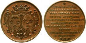 Ausländische Münzen und Medaillen Frankreich Ludwig XV., 1715-1774
Bronzemedaille o.J., unsign., a.d. Grundsteinlegung zum Frontispiz von St. Eustach...