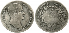 Ausländische Münzen und Medaillen Frankreich Napoleon I., 1804-1814, 1815
5 Francs AN 12 K, Bordeaux. schön/sehr schön, Randfehler