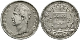 Ausländische Münzen und Medaillen Frankreich Charles X., 1824-1830
5 Francs 1828 M, Toulouse. sehr schön