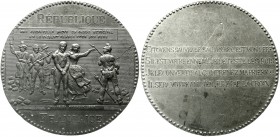 Ausländische Münzen und Medaillen Frankreich Zweite Republik, 1848-1852
Bleimedaille 1848 unsign. Ein Mädchen rettet einen Stadtwächter, indem es ihn...