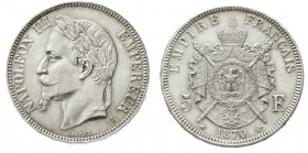Ausländische Münzen und Medaillen Frankreich Napoleon III., 1852-1870
5 Francs 1870 A, Paris. vorzüglich/Stempelglanz, berieben