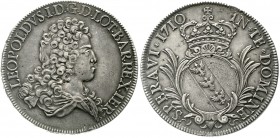 Ausländische Münzen und Medaillen Frankreich-Lothringen Leopold Joseph, 1690-1729
Taler 1710, Nancy. gutes sehr schön, winz. Schrötlingsfehler am Ran...