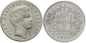 Ausländische Münzen und Medaillen Griechenland Otto von Bayern, 1832-1862
Drachme 1832. vorzüglich/Stempelglanz