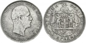 Ausländische Münzen und Medaillen Griechenland-Kreta Prinz Georg, 1898-1906
5 Drachmai 1901. schön/sehr schön, Kratzer, Randfehler