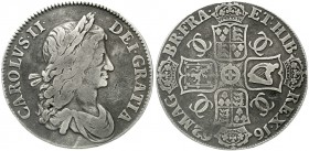Ausländische Münzen und Medaillen Großbritannien Charles II., 1660-1685
Crown 1662. First bust. Ohne Rose unter dem Brb.
schön/sehr schön