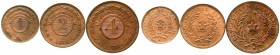 Ausländische Münzen und Medaillen Paraguay Republik, seit 1811
3 Stück: 1, 2 und 4 Centesimos 1870. alle fast Stempelglanz, Prachtexemplare