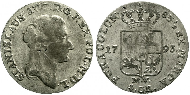 Ausländische Münzen und Medaillen Polen Stanislaus August, 1764-1795
4 Groschen...