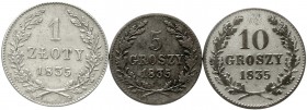 Ausländische Münzen und Medaillen Polen-Krakau Freie Stadt
3 Stück: 5 und 10 Groszy und 1 Zloty 1835. schön, sehr schön und vorzüglich