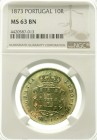 Ausländische Münzen und Medaillen Portugal Luis I., 1861-1889
10 Reis 1873. NGC Grading MS 63 BN