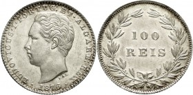Ausländische Münzen und Medaillen Portugal Luis I., 1861-1889
100 Reis 1876. fast Stempelglanz/Erstabschlag, selten in dieser Erhaltung