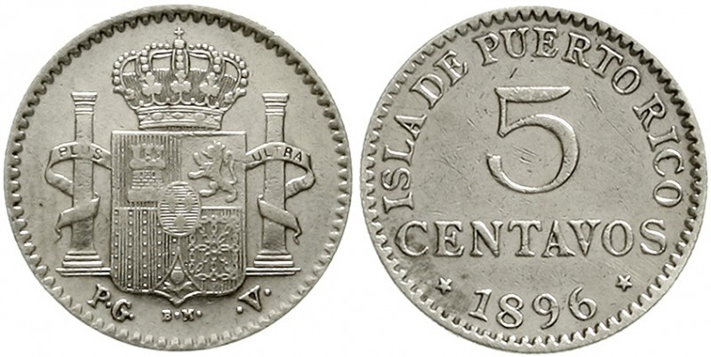 Ausländische Münzen und Medaillen Puerto Rico spanisch, bis 1898
5 Centavos 189...