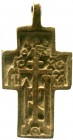 Ausländische Münzen und Medaillen Russland Peter I. der Große, 1689-1725
Russisch-orthodoxes Bronze-Pilgerkreuz um 1700. 26 X 50 mm. Großflächige Aus...