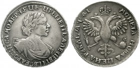 Ausländische Münzen und Medaillen Russland Peter I. der Große, 1689-1725
Rubel 1719, Moskau, Roter Münzhof. kyrillische Jahreszahl.
sehr schön, kl. ...
