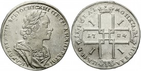 Ausländische Münzen und Medaillen Russland Peter I. der Große, 1689-1725
Rubel 1724. Moskau, Roter Münzhof. Mit OK unter dem Brustbild.
fast sehr sc...