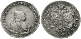 Ausländische Münzen und Medaillen Russland Elisabeth I., 1741-1761
Rubel 1743, St. Petersburg. sehr schön, kl. Schrötlingsfehler