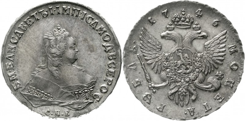 Ausländische Münzen und Medaillen Russland Elisabeth I., 1741-1761
Rubel 1746. ...