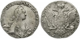 Ausländische Münzen und Medaillen Russland Katharina II., 1762-1796
Rubel 1769 CA, St. Petersburg. Mmz. TI.
sehr schön