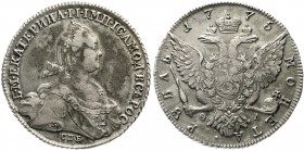 Ausländische Münzen und Medaillen Russland Katharina II., 1762-1796
Rubel 1775, St. Petersburg.
sehr schön/vorzüglich, schöne Patina