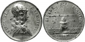 Ausländische Münzen und Medaillen Schweden Karl XI., 1660-1697
Zinnmedaille 1676 von J.G. Breuer. Auf die Schlacht bei Lund gegen die Dänen. 55 mm. H...