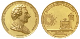 Ausländische Münzen und Medaillen Schweden Carl XIV. Johan, 1818-1844
Vergoldete Bronzemedaille 1843 von Lundgren. Auf sein 25jähr. Reg.-Jub. 56 mm....