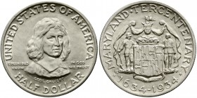 Ausländische Münzen und Medaillen Vereinigte Staaten von Amerika Gedenkmünzen
1/2 Dollar Maryland 1934. vorzüglich/Stempelglanz
