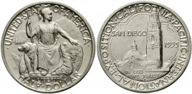 Ausländische Münzen und Medaillen Vereinigte Staaten von Amerika Gedenkmünzen
1/2 Dollar San Diego 1935 S, San Francisco. vorzüglich/Stempelglanz
