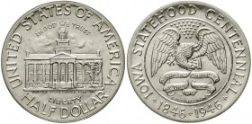 Ausländische Münzen und Medaillen Vereinigte Staaten von Amerika Gedenkmünzen
1/2 Dollar Iowa Statehood 1946, Philadelphia. fast Stempelglanz