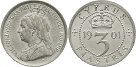 Ausländische Münzen und Medaillen Zypern Britisch, bis 1960
3 Piaster 1901. fast vorzüglich