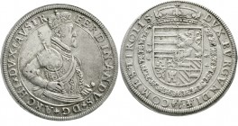 Römisch Deutsches Reich Haus Habsburg Erzherzog Ferdinand II., 1564-1595
Reichstaler o.J. Hall. Mit Feldbinde.
sehr schön, selten