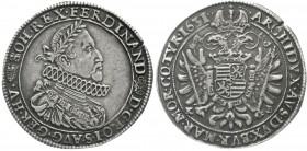 Römisch Deutsches Reich Haus Habsburg Ferdinand II., 1619-1637
Reichstaler 1631 KB, Kremnitz. sehr schön/vorzüglich, kl. Schrötlingsfehler am Rand, s...