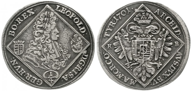 Römisch Deutsches Reich Haus Habsburg Leopold I., 1657-1705
1/4 Taler 1701 KB, ...