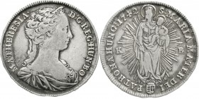 Römisch Deutsches Reich Haus Habsburg Maria Theresia, 1740-1780
1/2 Madonnentaler 1742 KB, Kremnitz.
sehr schön, schöne Patina