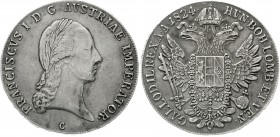 Römisch Deutsches Reich Haus Habsburg Franz II.(I.), 1792-1835
Konventionstaler 1824 C, Prag. sehr schön