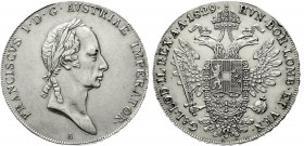 Römisch Deutsches Reich Haus Habsburg Franz II.(I.), 1792-1835
Konventionstaler 1829 A, Wien.
gutes vorzüglich, winz. Randfehler und leicht berieben...