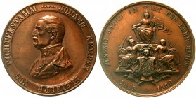 Römisch Deutsches Reich Haus Habsburg Franz Joseph I., 1848-1916
Bronzemedaille 1859 v. Jauner. 50. Dienstjub. des Johann Kempen Freiherr von Fichten...