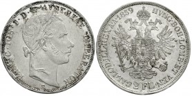 Römisch Deutsches Reich Haus Habsburg Franz Joseph I., 1848-1916
Doppelgulden 1859 B. Kremnitz. sehr schön/vorzüglich