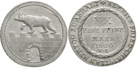 Altdeutsche Münzen und Medaillen Anhalt-Bernburg Alexius Friedrich Christian, 1796-1834
Gulden 1806 HS. vorzüglich, Schrötlingsfehler