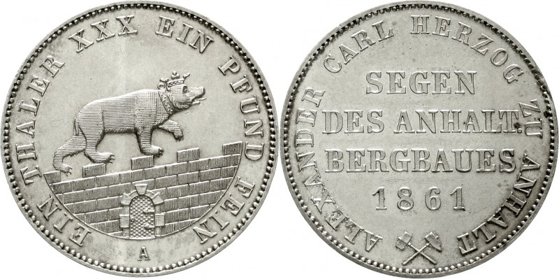 Altdeutsche Münzen und Medaillen Anhalt-Bernburg Alexander Carl, 1834-1863
Ausb...
