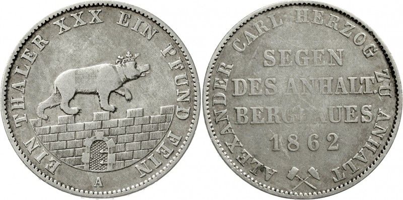 Altdeutsche Münzen und Medaillen Anhalt-Bernburg Alexander Carl, 1834-1863
Ausb...