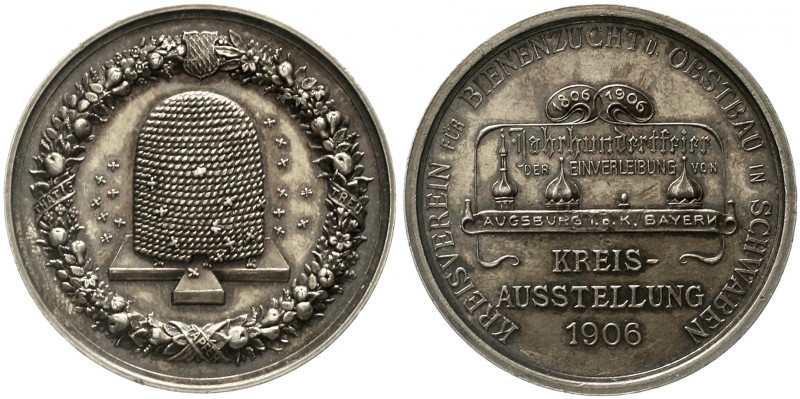 Altdeutsche Münzen und Medaillen Augsburg-Stadt
Silber-Prämienmedaille 1906 uns...