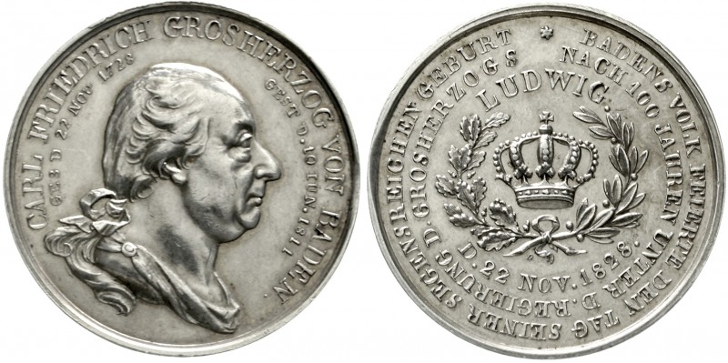 Altdeutsche Münzen und Medaillen Baden-Durlach Ludwig, 1818-1830
Silbermedaille...